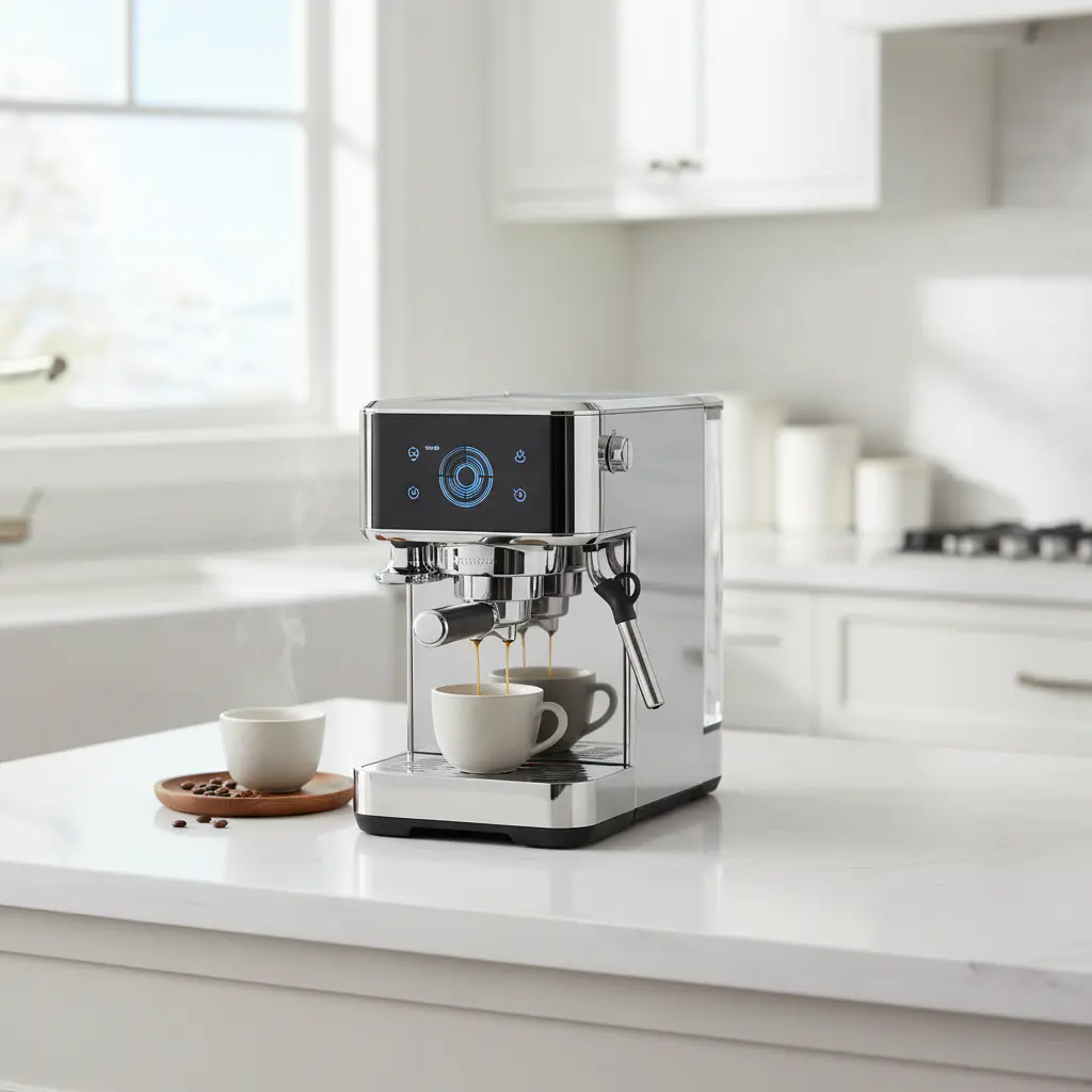 Kaffeevollautomat auf heller Arbeitsplatte