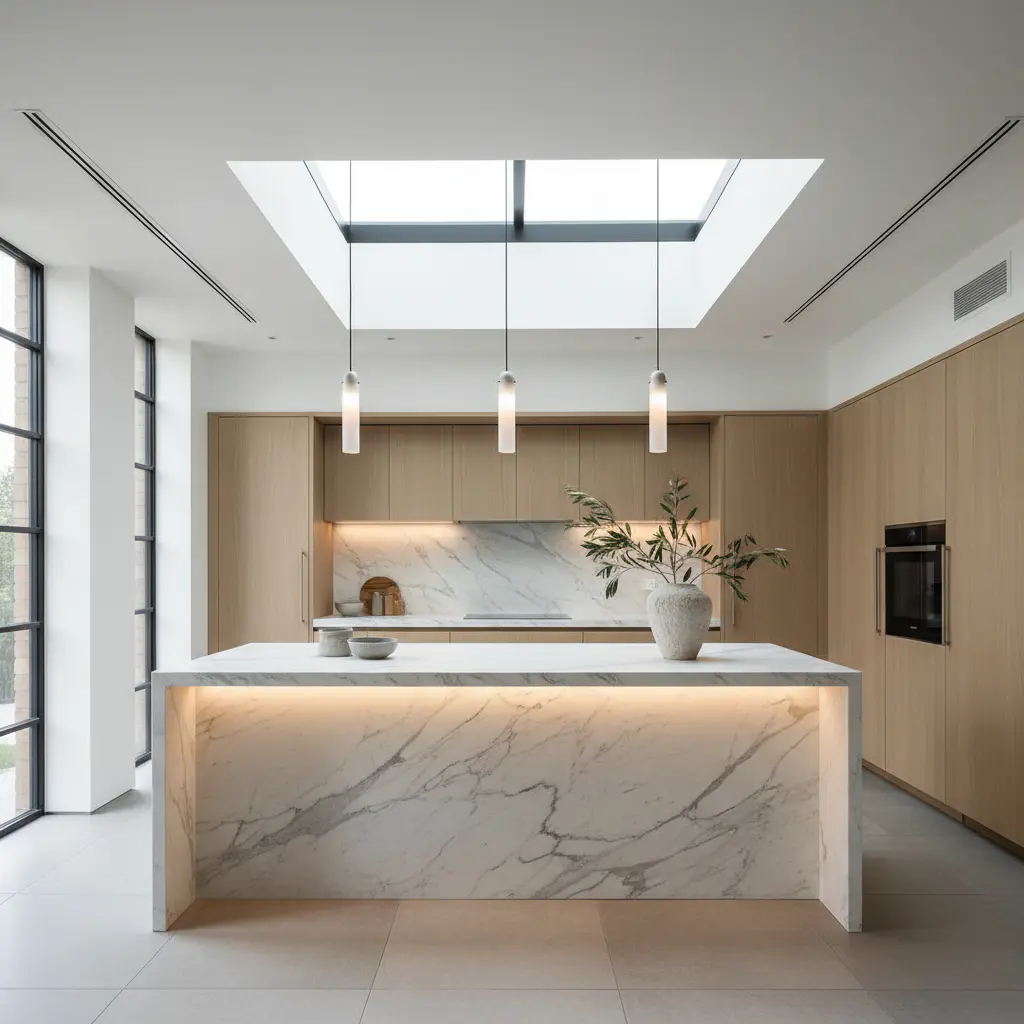 Elegante Kücheninsel im minimalistischen Premium-Design